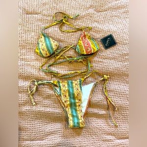 Light Yellow Wrap Swimsuit